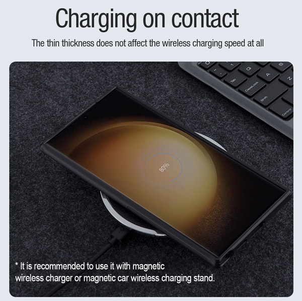 خرید قاب ضد ضربه مگنتی نیلکین Samsung Galaxy S24 Ultra مدل Super Frosted Shield Pro Magnetic