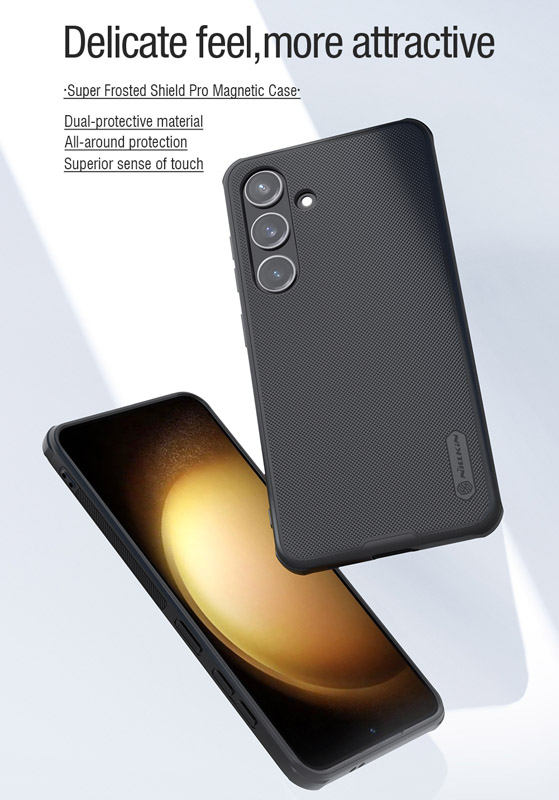 خرید قاب ضد ضربه مگنتی نیلکین Samsung Galaxy S24 مدل Super Frosted Shield Pro Magnetic