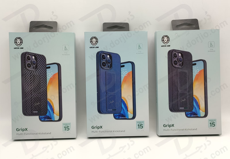 خرید قاب محافظ دستگیره دار iPhone 15 Pro Max مارک Green Lion مدل GripX