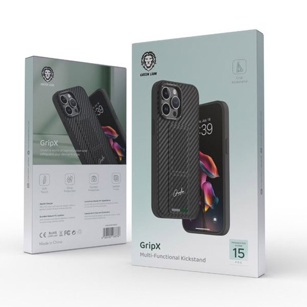 خرید قاب محافظ دستگیره دار iPhone 15 Pro مارک Green Lion مدل GripX4