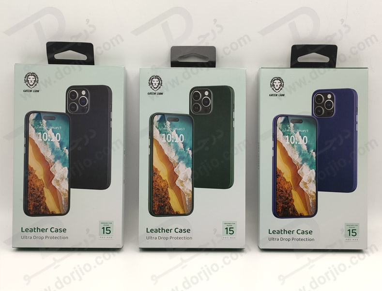 خرید قاب چرمی iPhone 15 Pro Max مارک Green Lion مدل Ultra Drop