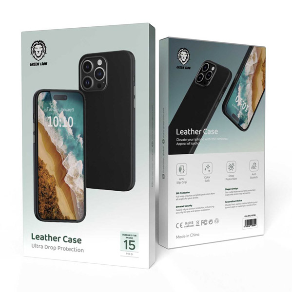 خرید قاب چرمی iPhone 15 Pro Max مارک Green Lion مدل Ultra Drop