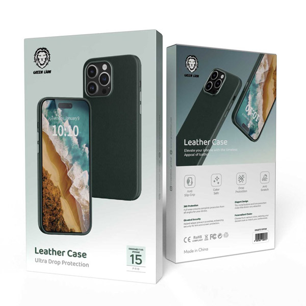 خرید قاب چرمی iPhone 15 Pro Max مارک Green Lion مدل Ultra Drop