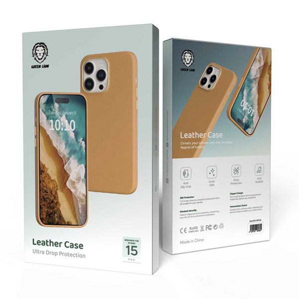خرید قاب چرمی iPhone 15 Pro Max مارک Green Lion مدل Ultra Drop