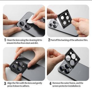 خرید محافظ لنز رینگی iPhone 15 Plus همراه با ابزار نصب مارک نیلکین مدل CLR Film