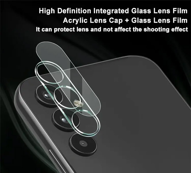 خرید محافظ لنز شیشه ای تمام شفاف Samsung Galaxy A05s مدل 3D