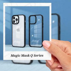 خرید گارد شفاف فریم ژله ای iPhone 15 مدل Magic Mask Q-Series