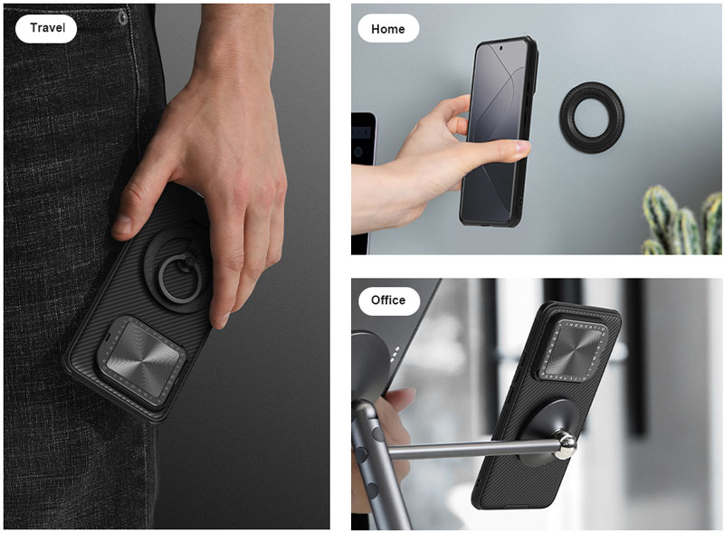 خرید گارد ضد ضربه مگنتی کمرا استند نیلکین Xiaomi 14 Pro مدل CamShield Prop