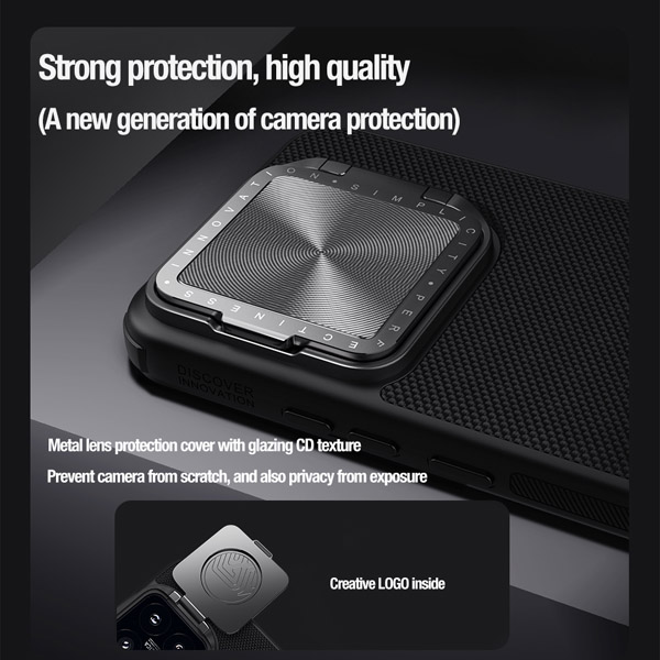 خرید گارد ضد ضربه مگنتی کمرا استند نیلکین Xiaomi 14 مدل Textured Prop Magnetic