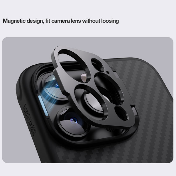 خرید گارد مگنتی مگ سیف کمرا استند iPhone 15 Pro Max مارک نیلکین مدل CarboProp