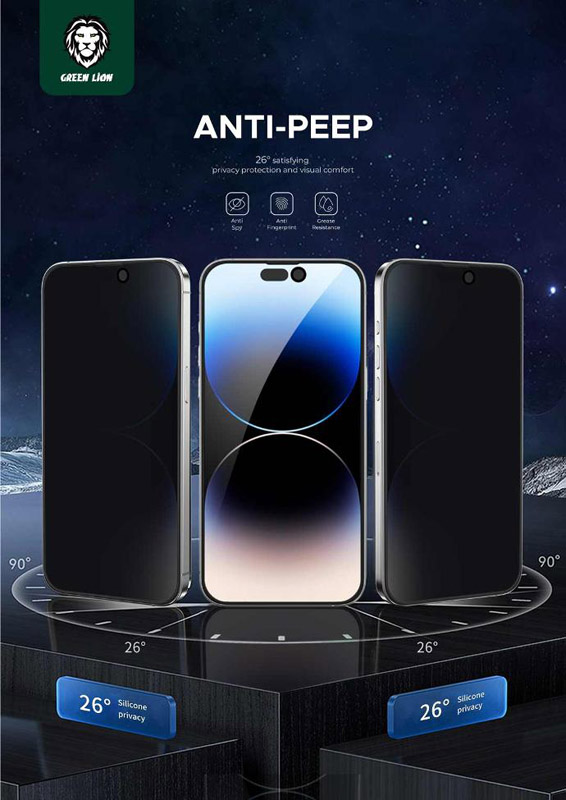 خرید گلس سیلیکون پلاس حریم شخصی iPhone 15 Plus مارک Green Lion مدل 3D Silicone Plus Privacy خرید گلس سیلیکون پلاس حریم شخصی iPhone 15 Plus مارک Green Lion مدل 3D Silicone Plus Privacy