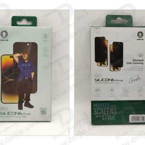 خرید گلس سیلیکون پلاس حریم شخصی iPhone 15 Plus مارک Green Lion مدل 3D Silicone Plus Privacy