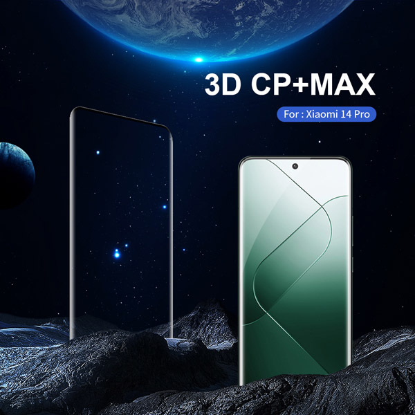 خرید گلس شیشه ای دور چسب نیلکین Xiaomi 14 Pro مدل 3D CP+MAX