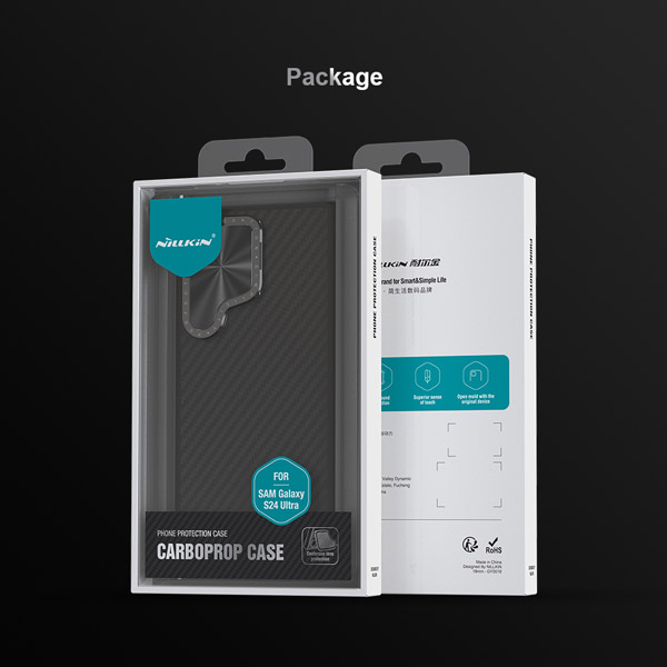 خرید قاب ضد ضربه Kevlar کمرا استند نیلکین Samsung Galaxy S24 Ultra مدل CarboProp