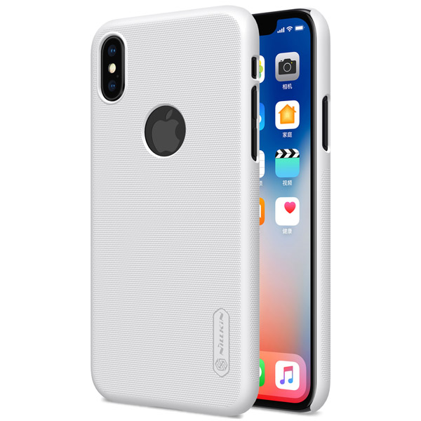 خرید قاب محافظ حفره لوگو iPhone X مارک نیلکین مدل Super Frosted Shield With LOGO cutout