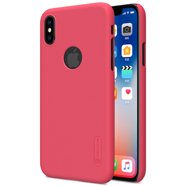 خرید قاب محافظ حفره لوگو iPhone X مارک نیلکین مدل Super Frosted Shield With LOGO cutout