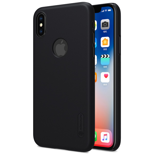 خرید قاب محافظ حفره لوگو iPhone X مارک نیلکین مدل Super Frosted Shield With LOGO cutout