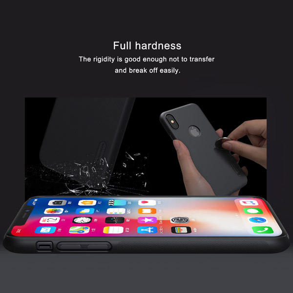 خرید قاب محافظ حفره لوگو iPhone X مارک نیلکین مدل Super Frosted Shield With LOGO cutout