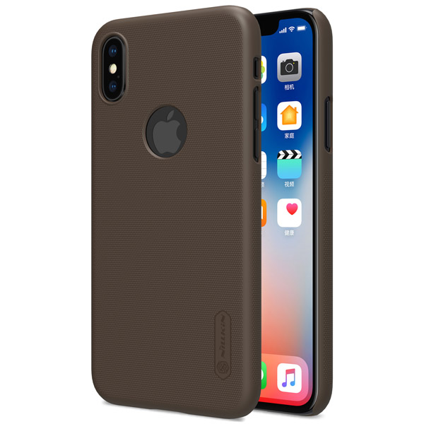 خرید قاب محافظ حفره لوگو iPhone X مارک نیلکین مدل Super Frosted Shield With LOGO cutout