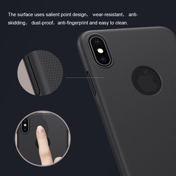 خرید قاب محافظ حفره لوگو iPhone XS Max مارک نیلکین مدل Super Frosted Shield With LOGO cutout
