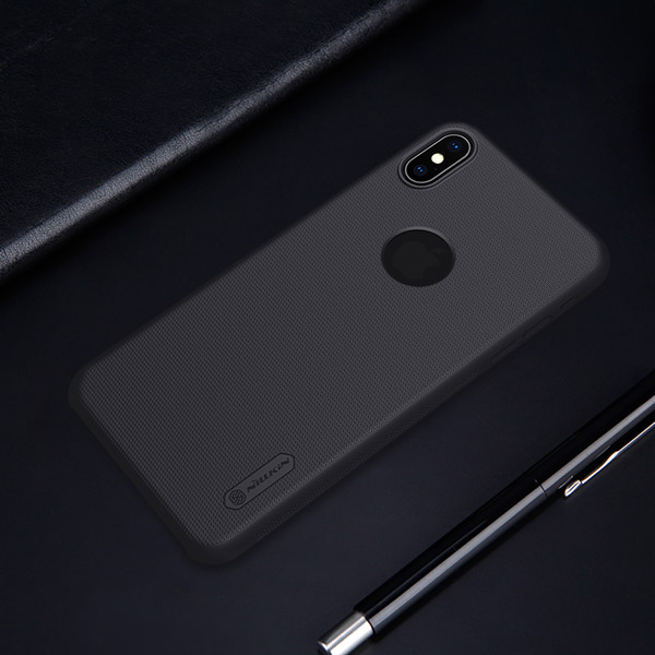 خرید قاب محافظ حفره لوگو iPhone XS Max مارک نیلکین مدل Super Frosted Shield With LOGO cutout