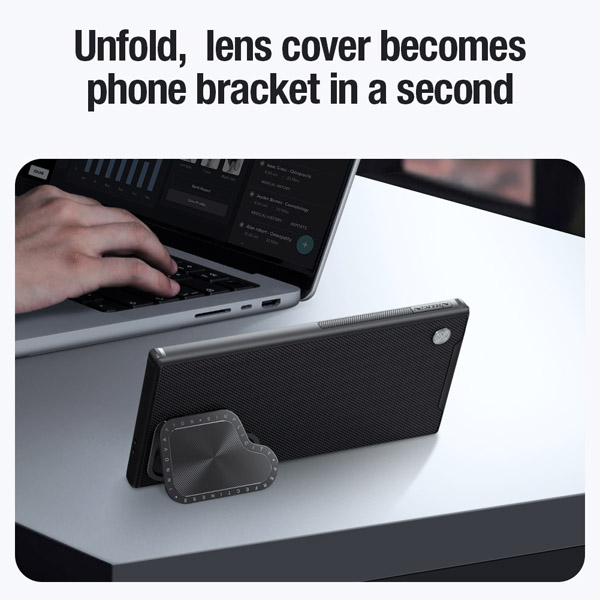 خرید قاب محافظ کمرا استند نیلکین Samsung Galaxy S24 Ultra مدل Textured Prop