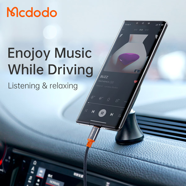 خرید کابل تبدیل فنری Type-C به جک 3.5mm هدفون AUX مارک مک دودو Mcdodo CA-0900 طول 1.8 متر