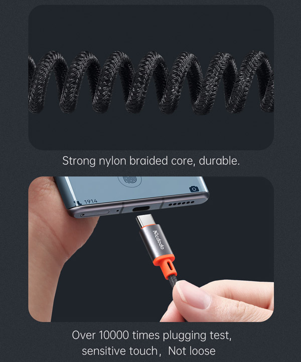 خرید کابل تبدیل فنری Type-C به جک 3.5mm هدفون AUX مارک مک دودو Mcdodo CA-0900 طول 1.8 متر 1