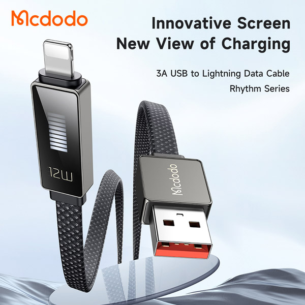 خرید کابل شارژ و دیتا USB به Lightning هوشمند دیجیتالی LED دار مک دودو Mcdodo CA-4970