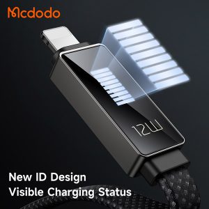 خرید کابل شارژ و دیتا USB به Lightning هوشمند دیجیتالی LED دار مک دودو Mcdodo CA-4970