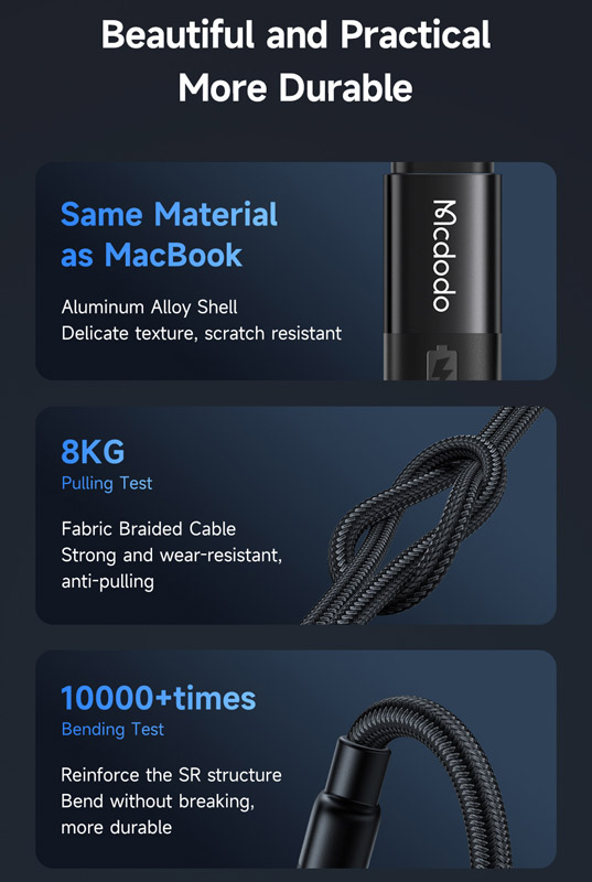 خرید کابل 1.2 متری 36 وات فست شارژ Type-C به Lightning نمایشگر دیجیتالی مک دودو Mcdodo CA-500