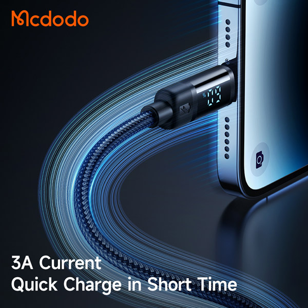خرید کابل 1.2 متری وات فست شارژ Lightning نمایشگر دیجیتالی مک دودو Mcdodo CA-500
