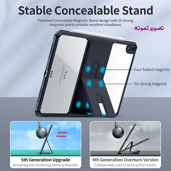 خرید کریستال شیلد شفاف پایه دار تبلت iPad Air 2022 مارک XUNDD سری Beatle