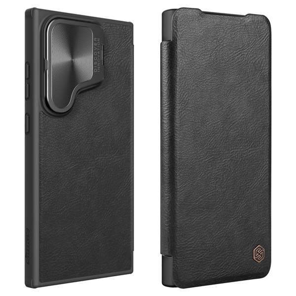 خرید کیف چرمی محافظ دوربین دار Samsung Galaxy S24 مارک نیلکین مدل Qin Prop Leather Case