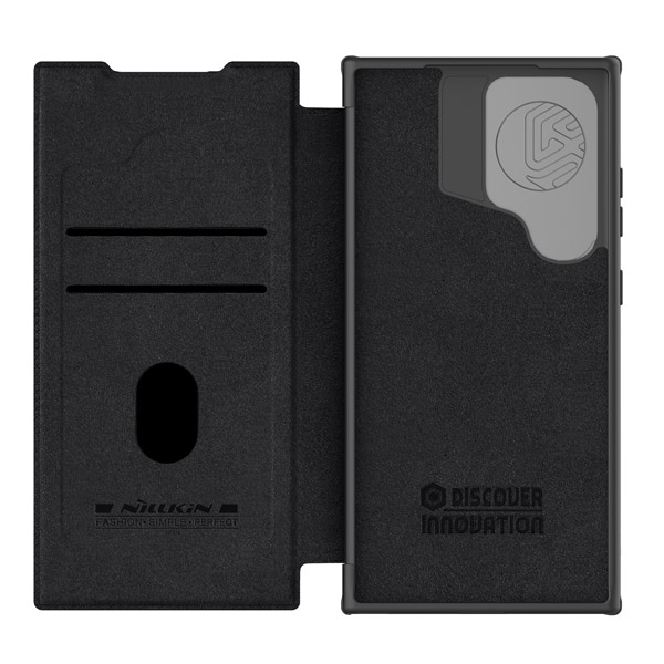 خرید کیف چرمی محافظ دوربین دار Samsung Galaxy S24 مارک نیلکین مدل Qin Prop Leather Case