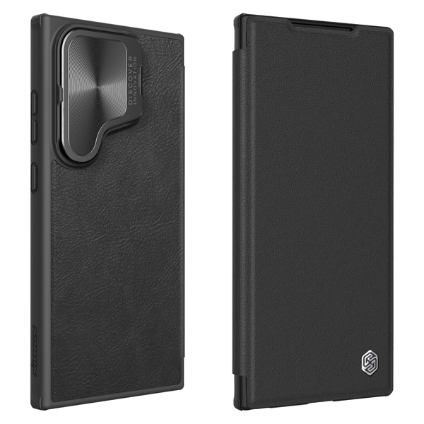 خرید کیف چرمی محافظ دوربین دار Samsung Galaxy S24 مارک نیلکین مدل Qin Prop Leather Case