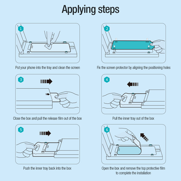 خرید گلس شیشه ای ایربگ دار با ابزار مخصوص نصب iPhone 15 Pro Max برند نیلکین مدل EZ SET