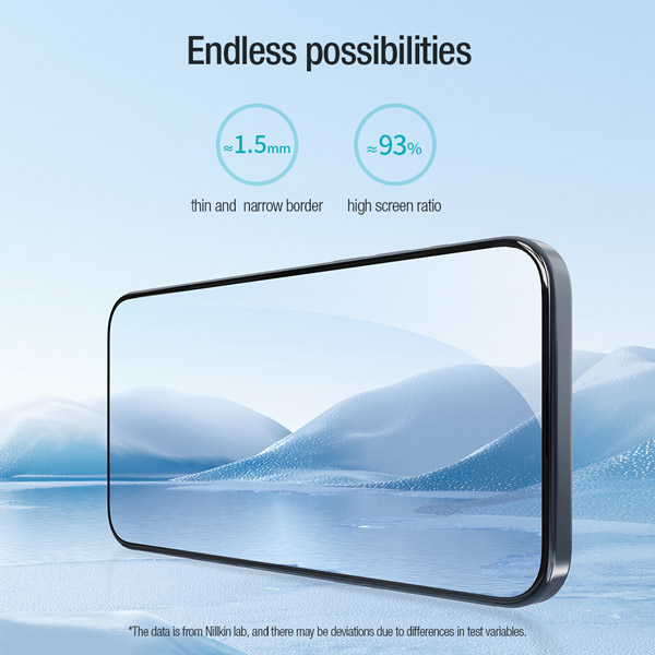 خرید گلس شیشه ای ایربگ دار با ابزار مخصوص نصب iPhone 15 Pro Max برند نیلکین مدل EZ SET