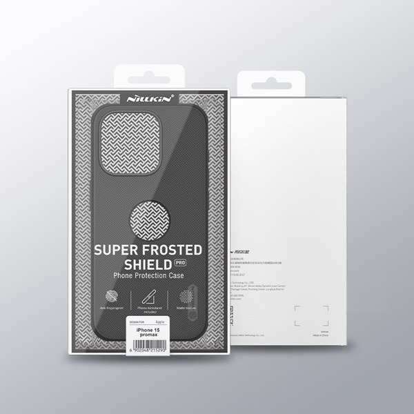 خرید قاب ضد ضربه حفره لوگو iPhone 15 Pro Max مارک نیلکین مدل Super Frosted Shield Pro ( With LOGO cutout )