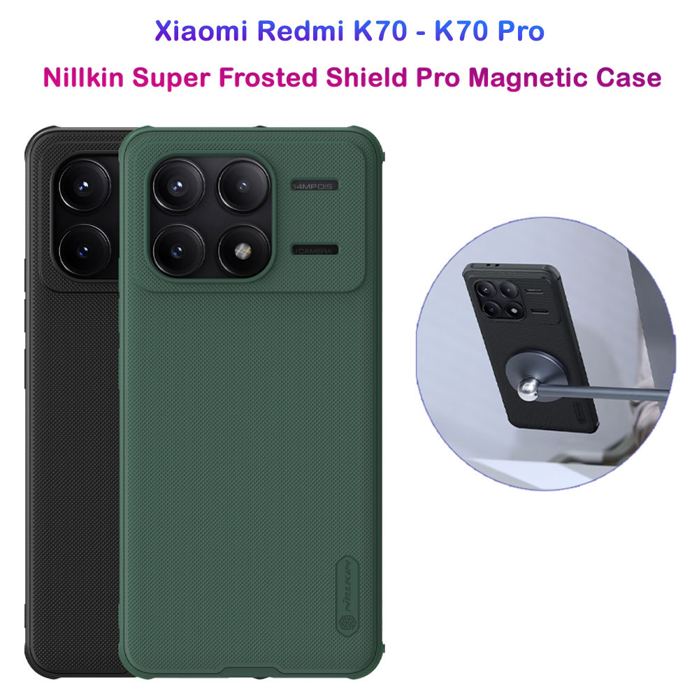 قاب ضد ضربه مگنتی نیلکین Xiaomi Redmi K70 Pro مدل Super Frosted Shield Pro Magnetic
