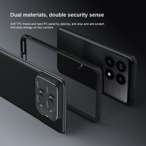 خرید قاب ضد ضربه کمرا استند نیلکین Xiaomi Redmi K70 Pro مدلCamShield Prop  Camera Cutout