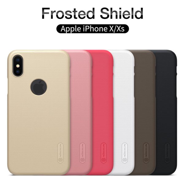 خرید قاب محافظ حفره لوگو iPhone X مارک نیلکین مدل Super Frosted Shield With LOGO cutout