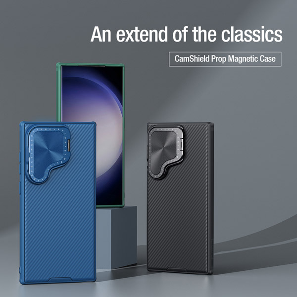 خرید قاب محافظ مگنتی کمرا استند نیلکین Samsung Galaxy S24 Ultra مدل Camshield Prop Magnetic