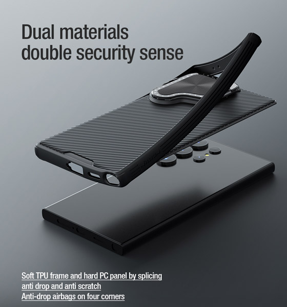 خرید قاب محافظ مگنتی کمرا استند نیلکین Samsung Galaxy S24 Ultra مدل Camshield Prop Magnetic