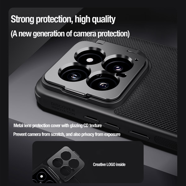 خرید قاب محافظ مگنتی کمرا استند نیلکین Xiaomi 14 مدل Textured Prop Magnetic