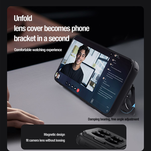 خرید قاب محافظ مگنتی کمرا استند نیلکین Xiaomi 14 مدل Textured Prop Magnetic