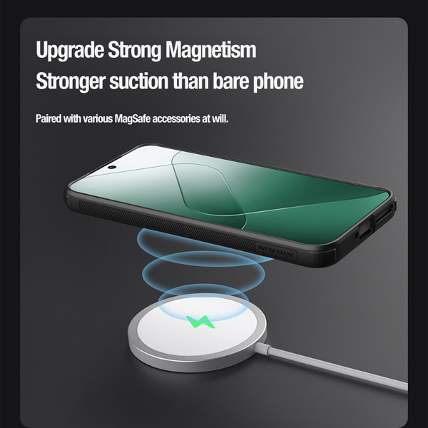 خرید قاب محافظ مگنتی کمرا استند نیلکین Xiaomi 14 مدل Textured Prop Magnetic