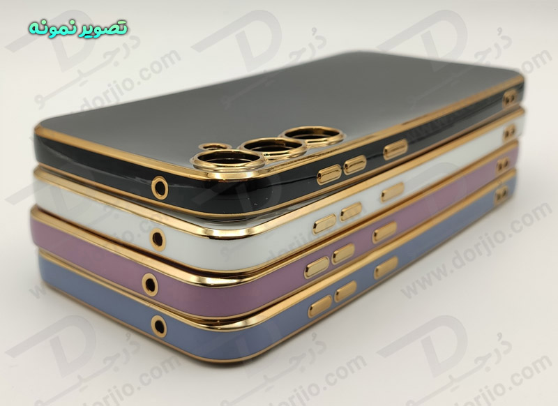 خرید قاب ژله ای فریم طلایی Samsung Galaxy A04s مدل My Case
