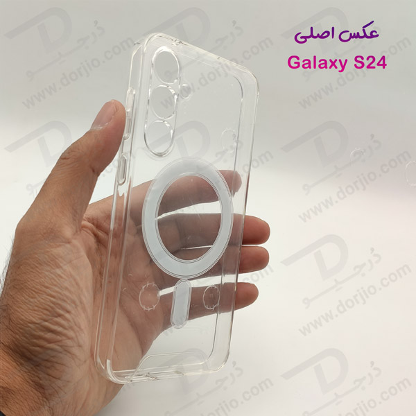 خرید قاب کریستالی شفاف مگنتی مگ سیف Samsung Galaxy S24
