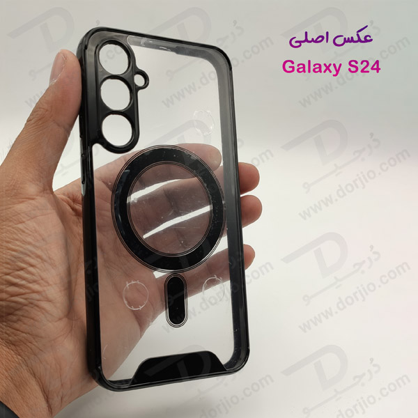 خرید قاب کریستالی شفاف مگنتی مگ سیف Samsung Galaxy S24